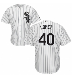 Youth Majestic Chicago White Sox #40 Reynaldo Lopez Replica White Home Cool Base MLB Jersey