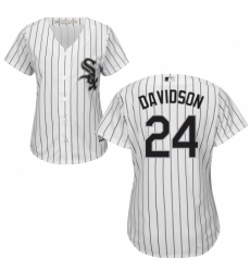 Women's Majestic Chicago White Sox #24 Matt Davidson Replica White Home Cool Base MLB Jersey