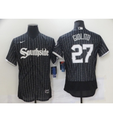 Men's Nike Chicago White Sox #27 Lucas Giolito Black Alternate Stitched Jersey