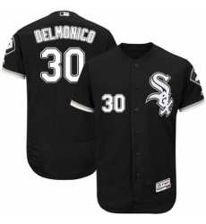 Men's Majestic Chicago White Sox #30 Nicky Delmonico Black Alternate Flex Base Authentic Collection MLB Jersey