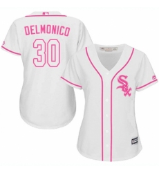 Women's Majestic Chicago White Sox #30 Nicky Delmonico Authentic White Fashion Cool Base MLB Jersey