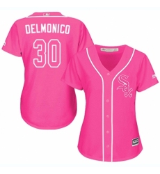 Women's Majestic Chicago White Sox #30 Nicky Delmonico Replica Pink Fashion Cool Base MLB Jersey