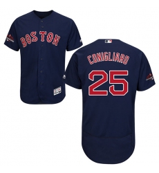 Men's Majestic Boston Red Sox #25 Tony Conigliaro Navy Blue Alternate Flex Base Authentic Collection 2018 World Series Champions MLB Jersey