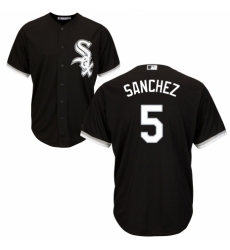 Youth Majestic Chicago White Sox #5 Yolmer Sanchez Replica Black Alternate Home Cool Base MLB Jersey