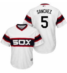 Youth Majestic Chicago White Sox #5 Yolmer Sanchez Replica White 2013 Alternate Home Cool Base MLB Jersey