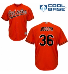 Youth Majestic Baltimore Orioles #36 Caleb Joseph Authentic Orange Alternate Cool Base MLB Jersey