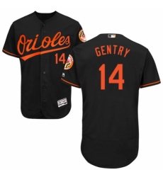 Men's Majestic Baltimore Orioles #14 Craig Gentry Black Alternate Flex Base Authentic Collection MLB Jersey