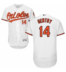 Men's Majestic Baltimore Orioles #14 Craig Gentry White Home Flex Base Authentic Collection MLB Jersey