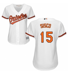 Women's Majestic Baltimore Orioles #15 Chance Sisco Authentic White Home Cool Base MLB Jersey