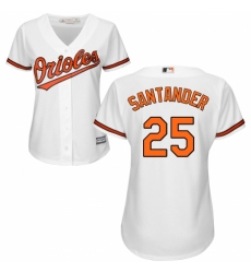 Women's Majestic Baltimore Orioles #25 Anthony Santander Replica White Home Cool Base MLB Jersey