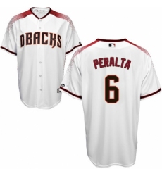 Men's Majestic Arizona Diamondbacks #6 David Peralta Replica White Home Cool Base MLB Jersey