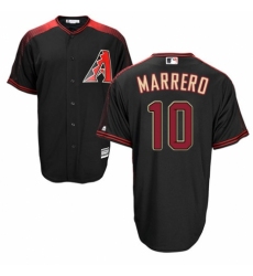 Men's Majestic Arizona Diamondbacks #10 Deven Marrero Replica Black/Brick Alternate Home Cool Base MLB Jersey