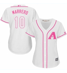 Women's Majestic Arizona Diamondbacks #10 Deven Marrero Replica White Fashion MLB Jersey