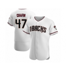 Men's Andrew Chafin #47 Arizona Diamondbacks Authentic White Crimson Home Jersey
