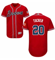 Men's Majestic Atlanta Braves #20 Preston Tucker Red Alternate Flex Base Authentic Collection MLB Jersey