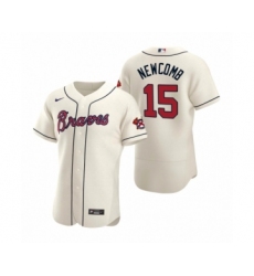 Men's Atlanta Braves #15 Sean Newcomb Nike Cream Authentic 2020 Alternate Jersey