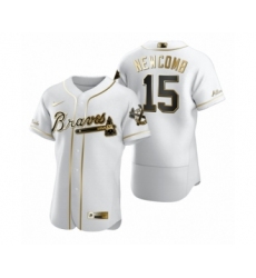 Men's Atlanta Braves #15 Sean Newcomb Nike White Authentic Golden Edition Jersey