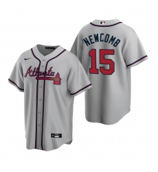 Men's Nike Atlanta Braves #15 Sean Newcomb Gray Road Stitched Baseball Jersey