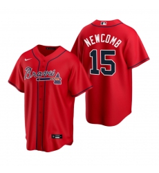 Men's Nike Atlanta Braves #15 Sean Newcomb Red Alternate Stitched Baseball Jersey