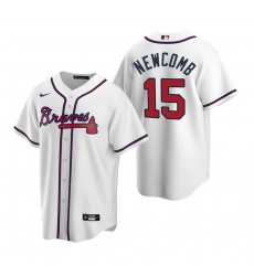 Men's Nike Atlanta Braves #15 Sean Newcomb White Home Stitched Baseball Jersey