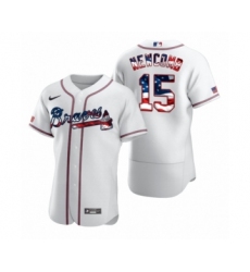 Men's Sean Newcomb Atlanta Braves #15 White 2020 Stars & Stripes 4th of July Jersey