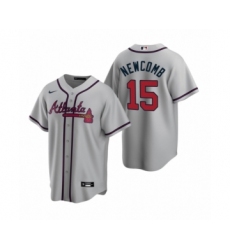Women Atlanta Braves #15 Sean Newcomb Nike Gray 2020 Replica Road Jersey
