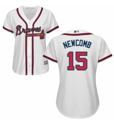 Women's Majestic Atlanta Braves #15 Sean Newcomb Replica White Home Cool Base MLB Jersey