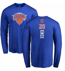 NBA Nike New York Knicks #20 Kevin Knox Royal Blue Backer Long Sleeve T-Shirt