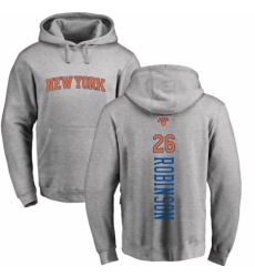 NBA Nike New York Knicks #26 Mitchell Robinson Ash Backer Pullover Hoodie