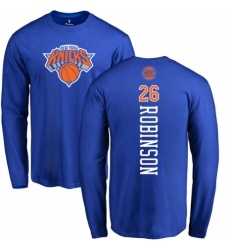 NBA Nike New York Knicks #26 Mitchell Robinson Royal Blue Backer Long Sleeve T-Shirt