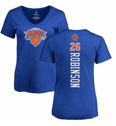 NBA Women's Nike New York Knicks #26 Mitchell Robinson Royal Blue Backer T-Shirt