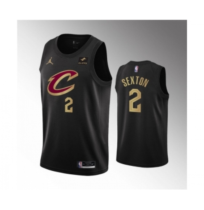 Men's Cleveland Cavaliers #2 Collin Sexton Black Statement Edition Stitched Basketball Jersey