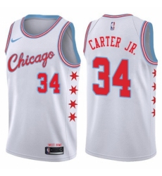 Men's Nike Chicago Bulls #34 Wendell Carter Jr. Swingman White NBA Jersey - City Edition