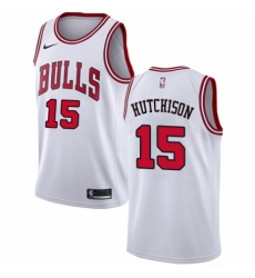 Men's Nike Chicago Bulls #15 Chandler Hutchison Authentic White NBA Jersey - Association Edition