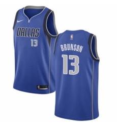 Men's Nike Dallas Mavericks #13 Jalen Brunson Swingman Royal Blue Road NBA Jersey - Icon Edition