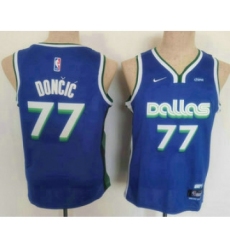 Youth Dallas Mavericks #77 Luka Doncic 2022 Blue City Edition Stitched Jersey With Sponsor