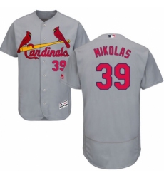 Men's Majestic St. Louis Cardinals #39 Miles Mikolas Grey Road Flex Base Authentic Collection MLB Jersey