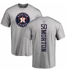 MLB Nike Houston Astros #50 Charlie Morton Ash Backer T-Shirt