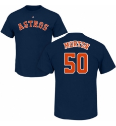 MLB Nike Houston Astros #50 Charlie Morton Navy Blue Name & Number T-Shirt