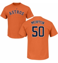 MLB Nike Houston Astros #50 Charlie Morton Orange Name & Number T-Shirt