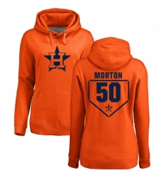 MLB Women's Nike Houston Astros #50 Charlie Morton Orange RBI Pullover Hoodie