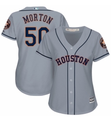 Women's Majestic Houston Astros #50 Charlie Morton Authentic Grey Road Cool Base MLB Jersey