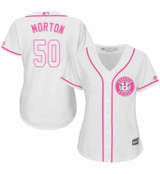 Women's Majestic Houston Astros #50 Charlie Morton Authentic White Fashion Cool Base MLB Jersey