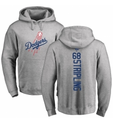 MLB Nike Los Angeles Dodgers #68 Ross Stripling Ash Backer Pullover Hoodie