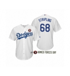 Men's 2019 Armed Forces Day Ross Stripling #68 Los Angeles Dodgers White Jersey