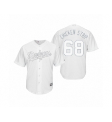Men's Los Angeles Dodgers #68 Ross Stripling Chicken Strip White 2019 Players Weekend Replica Jersey
