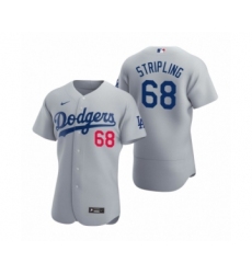 Men's Los Angeles Dodgers #68 Ross Stripling Nike Gray Authentic 2020 Alternate Jersey