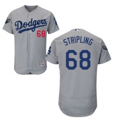 Men's Majestic Los Angeles Dodgers #68 Ross Stripling Gray Alternate Flex Base Authentic Collection 2018 World Series MLB Jersey