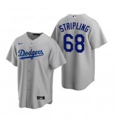 Men's Nike Los Angeles Dodgers #68 Ross Stripling Gray Alternate Stitched Baseball Jersey