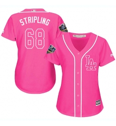 Women's Majestic Los Angeles Dodgers #68 Ross Stripling Authentic Pink Fashion Cool Base 2018 World Series MLB Jersey